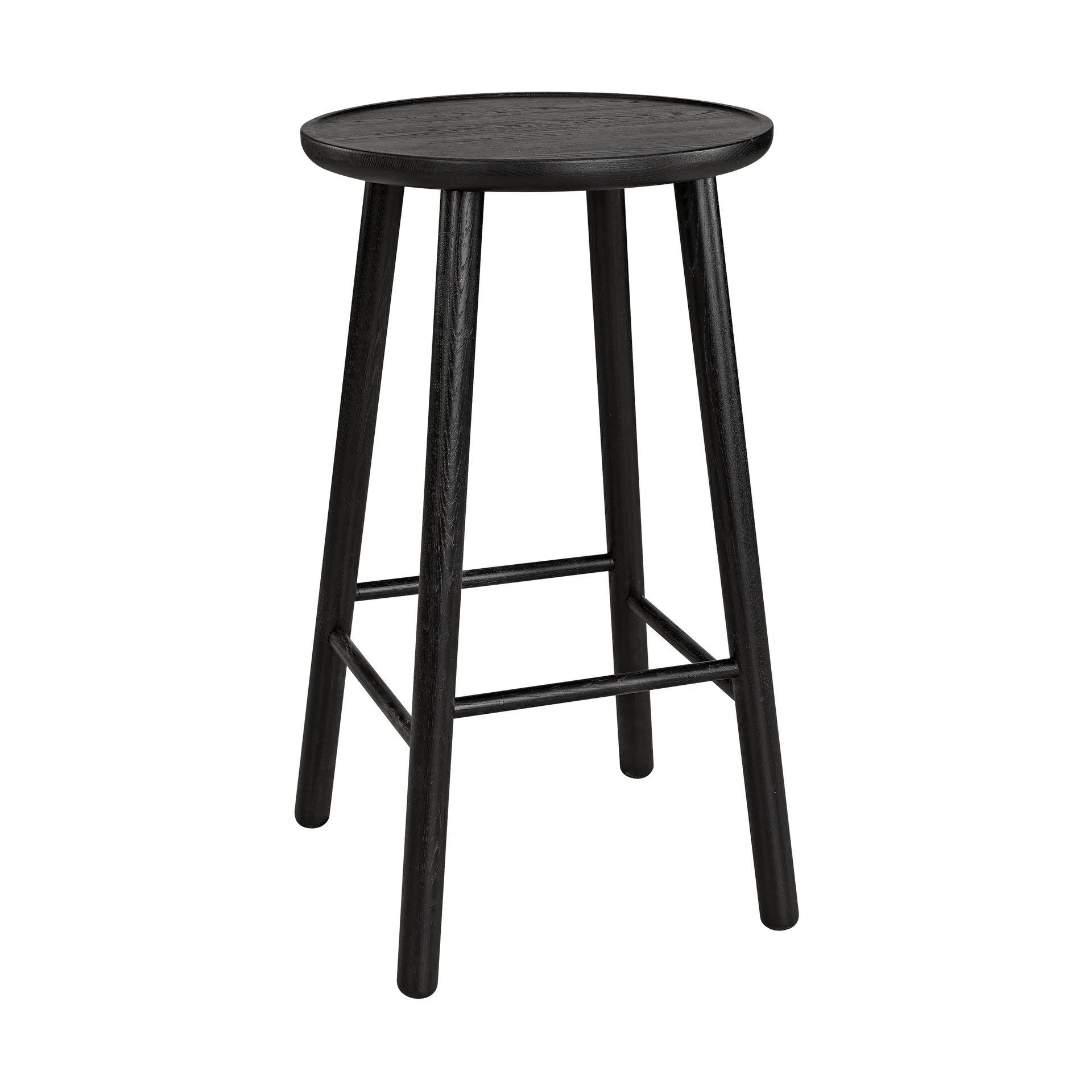 ZigZag tabouret de bar rond Lasuré noir