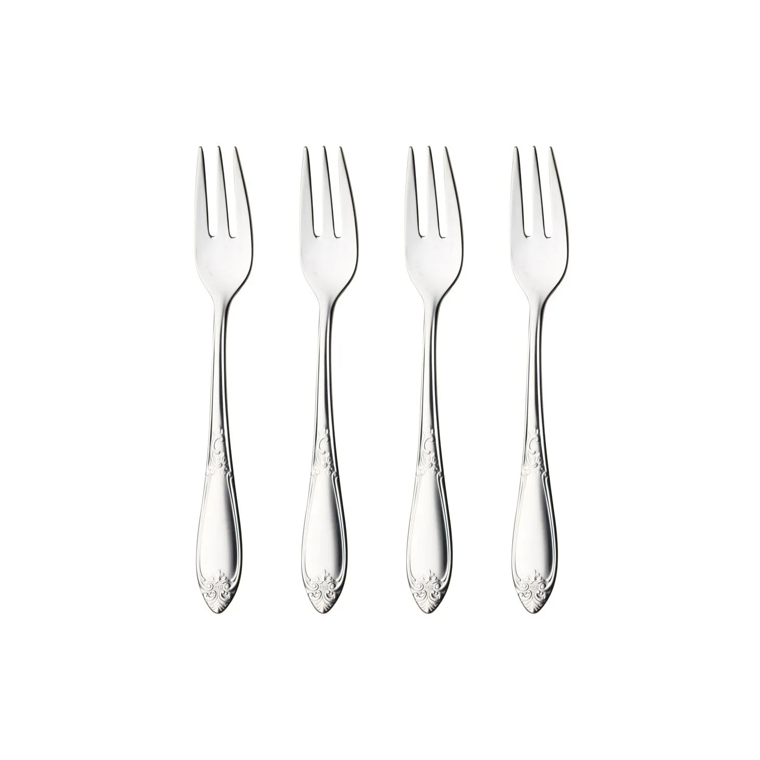 Fourchette à gâteau Nina lot de 4, acier inoxydable Hardanger Bestikk