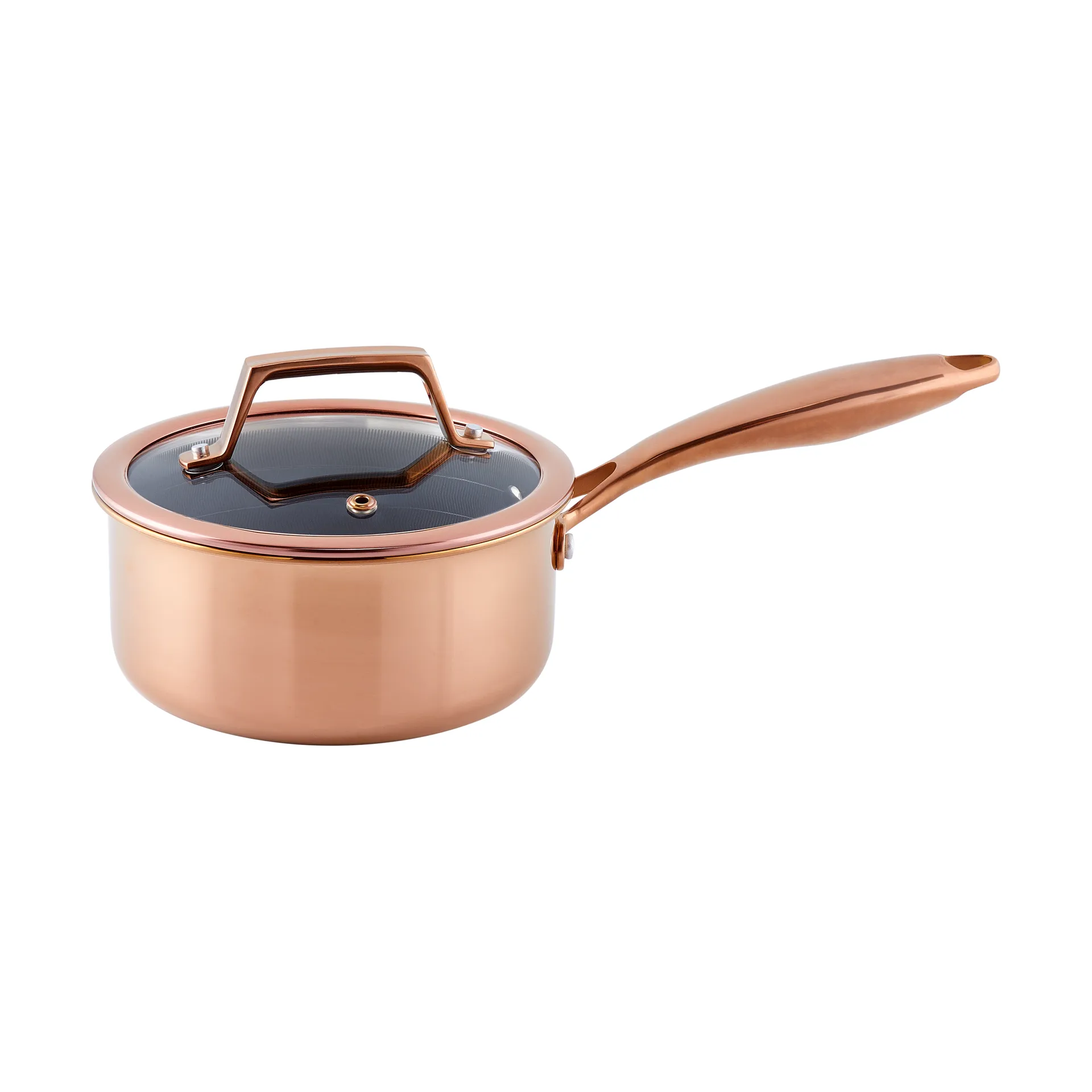Casserole Hâws Santo avec couvercle, revêtement hybride 1,5 L, Rose Gold Hâws