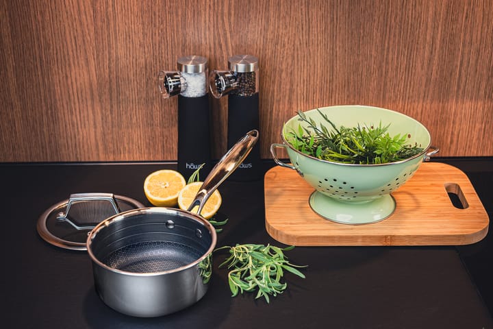 Casserole Hâws Santo hybrid coating avec couvercle 1,5 L, Acier inoxydable Hâws