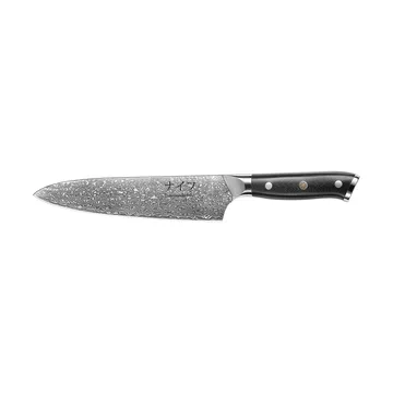 Couteau de chef Damascus By Hâws 33,5 cm - Noir-acier inoxydable - Hâws