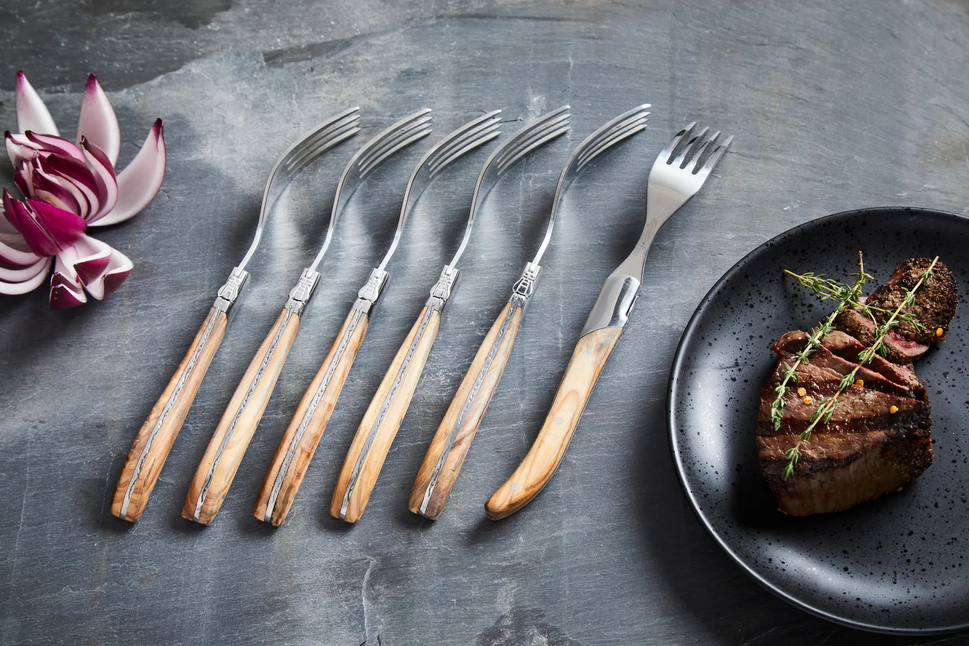 Couteaux à steak Laguiole By Hâws, lot de 6, Olive Hâws