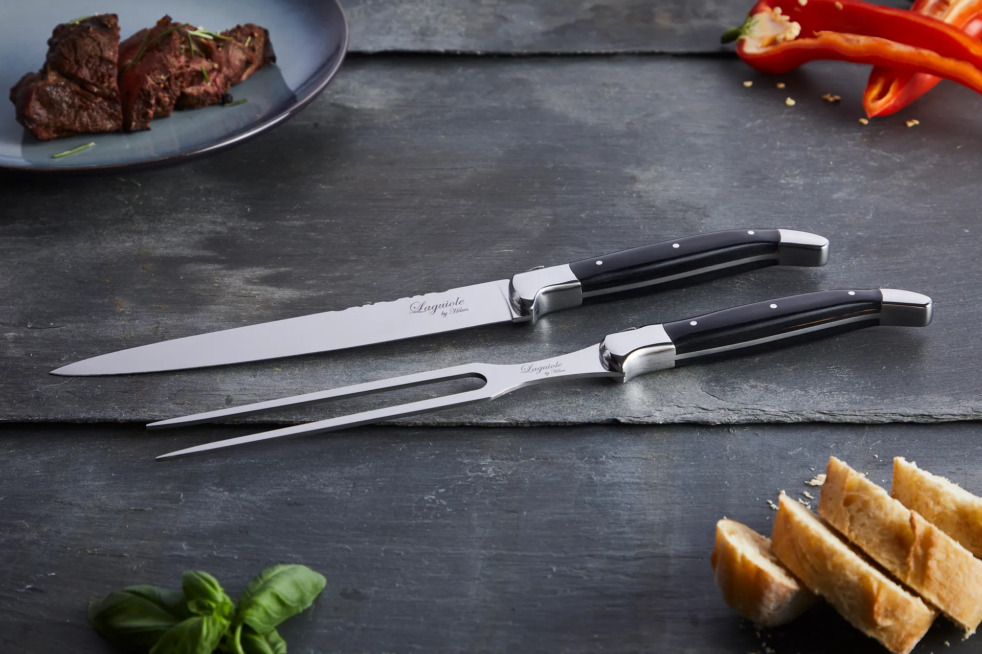 Ensemble à découper Laguiole By Hâws 2 pièces, Black Wood Hâws