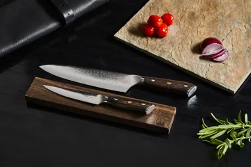 Ensemble de couteaux de chef et universel Damascus By Hâws 2 pièces - Wengé - Hâws