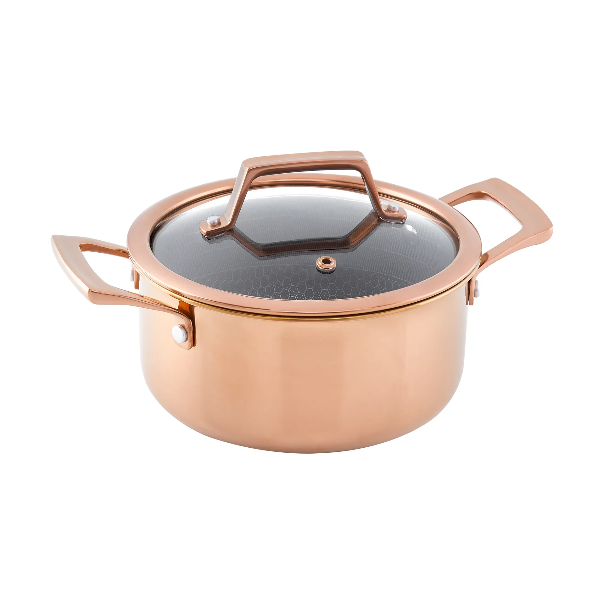 Faitout Hâws Santo avec couvercle, revêtement hybride 2,2 L, Rose Gold Hâws