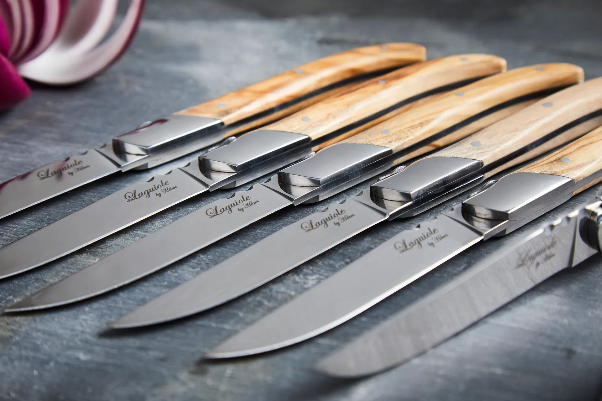 Fourchettes à steak Laguiole By Hâws, lot de 6, Olive Hâws