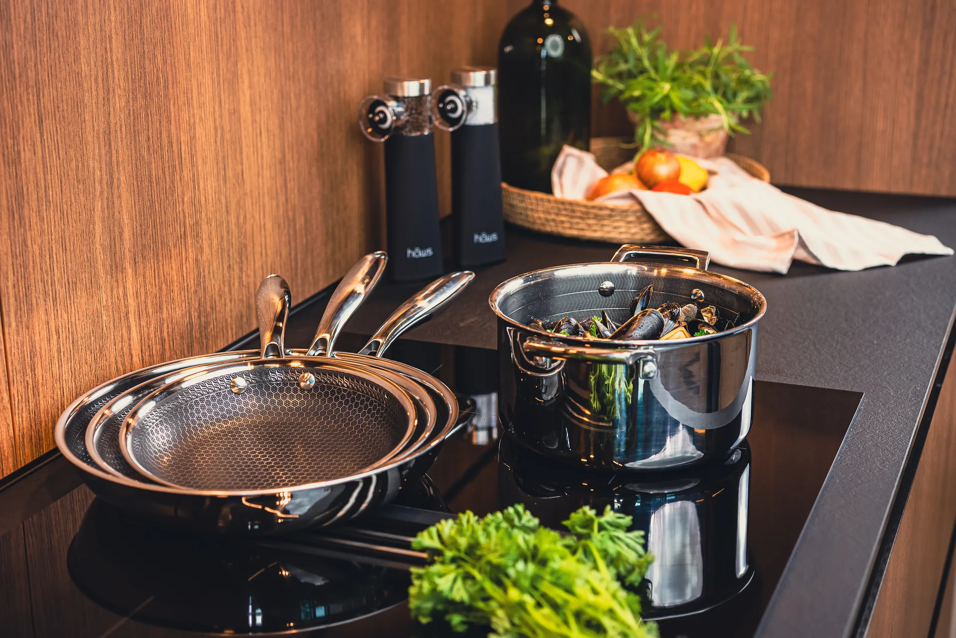 Marmite Hâws Santo hybrid coating avec couvercle 3,4 L, Acier inoxydable Hâws