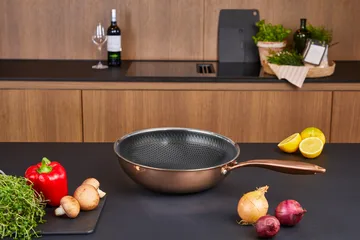 Wok Hâws Santo à revêtement hybride Ø28 cm - Or rose - Hâws