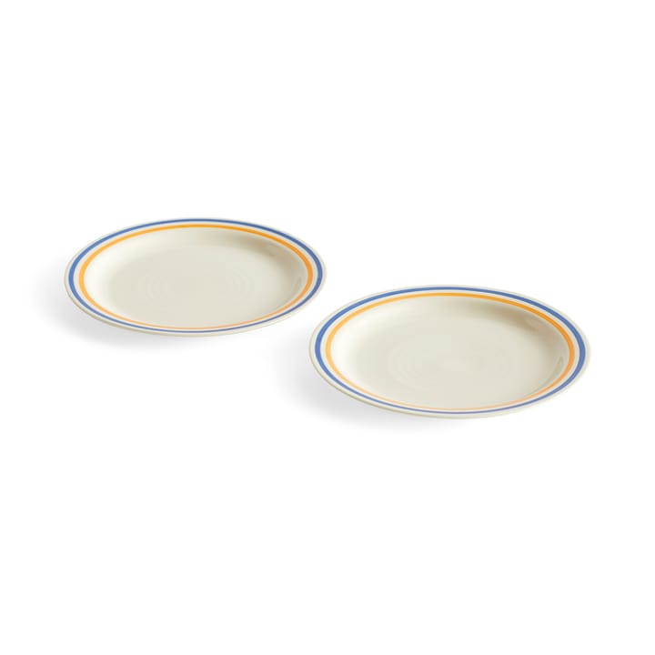 Assiette Sobremesa Ø24,5 cm Lot de 2 - Blue-yellow - HAY