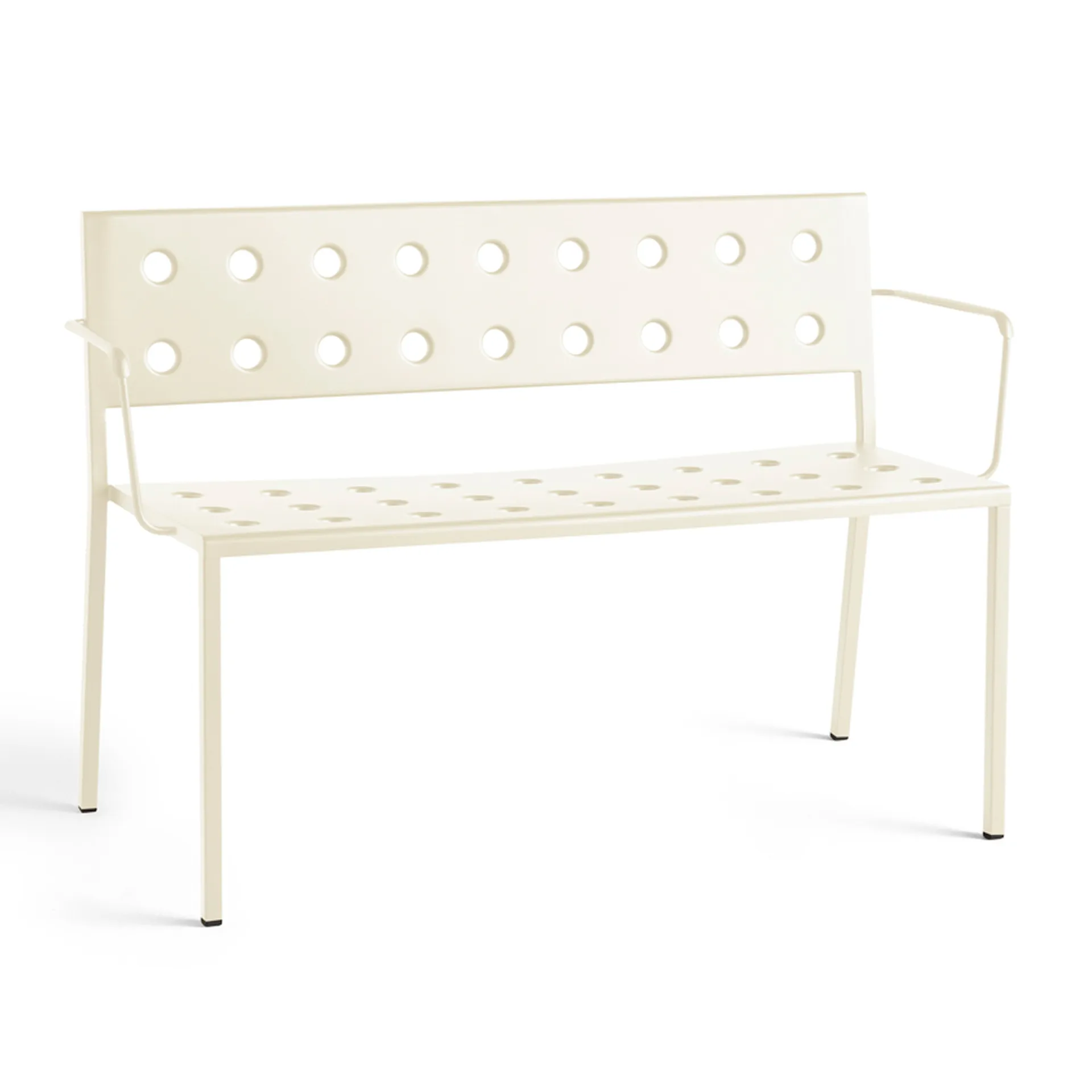 Banc Balcony Dining avec accoudoirs 121x52 cm, Chalk beige HAY