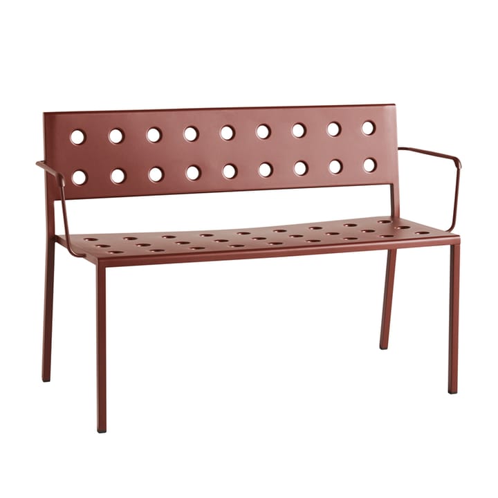 Banc Balcony Dining avec accoudoirs 121x52 cm - Iron red - HAY