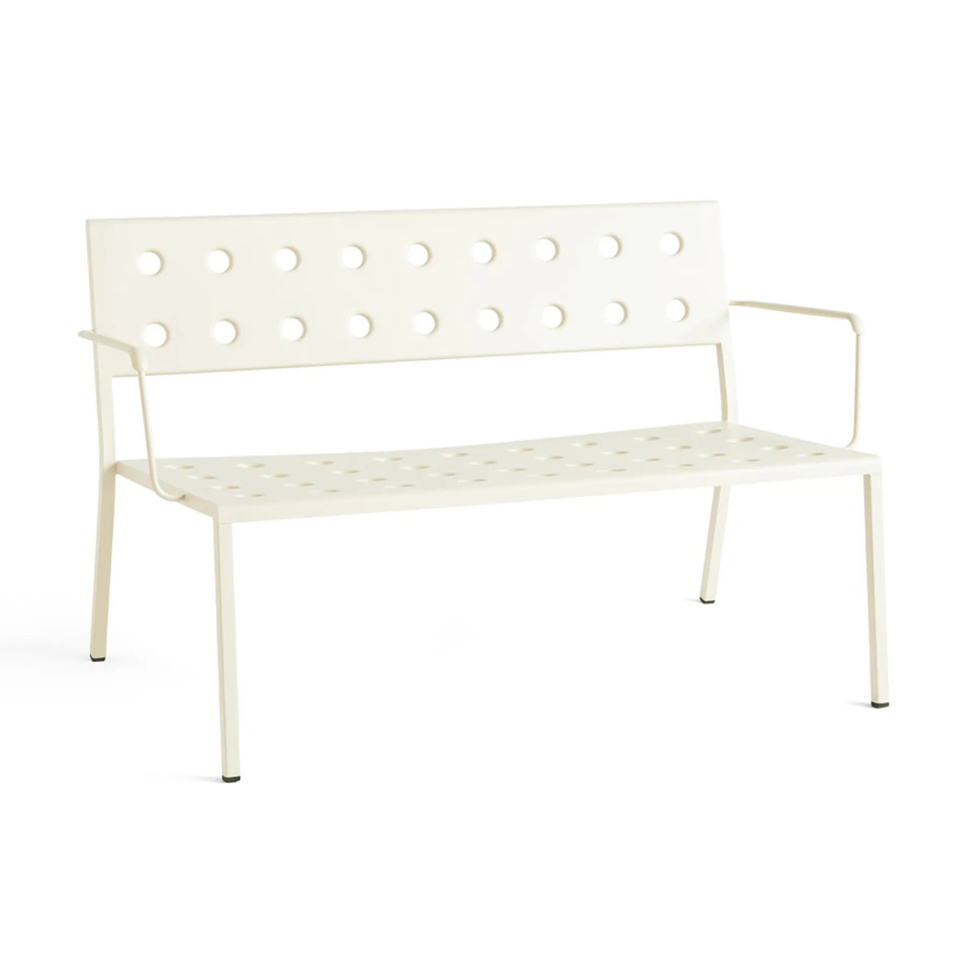 Banc Balcony Lounge avec accoudoirs 121,5x69 cm, Chalk beige HAY