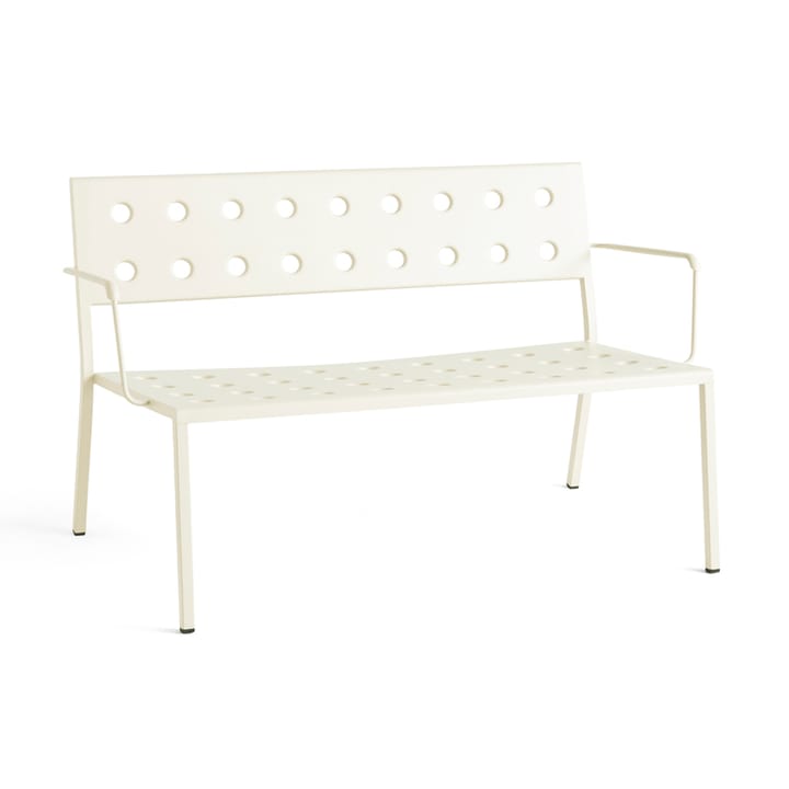 Banc Balcony Lounge avec accoudoirs 121,5x69 cm - Chalk beige - HAY