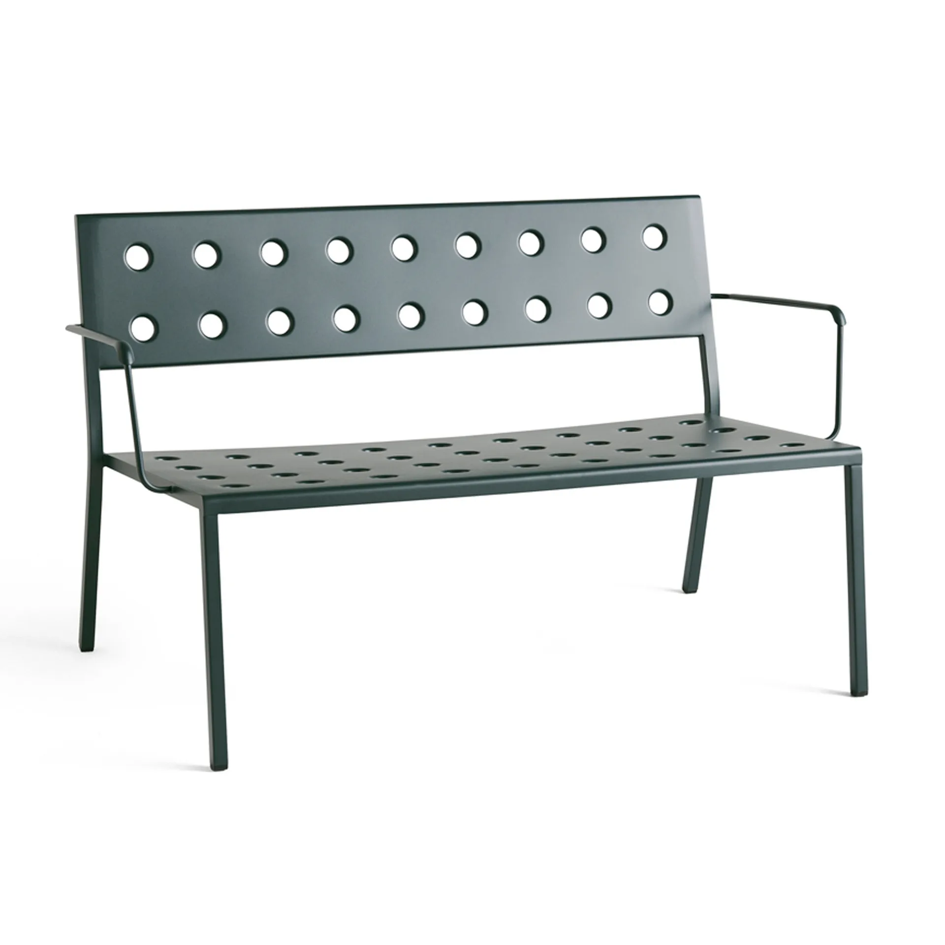 Banc Balcony Lounge avec accoudoirs 121,5x69 cm, Dark forest HAY