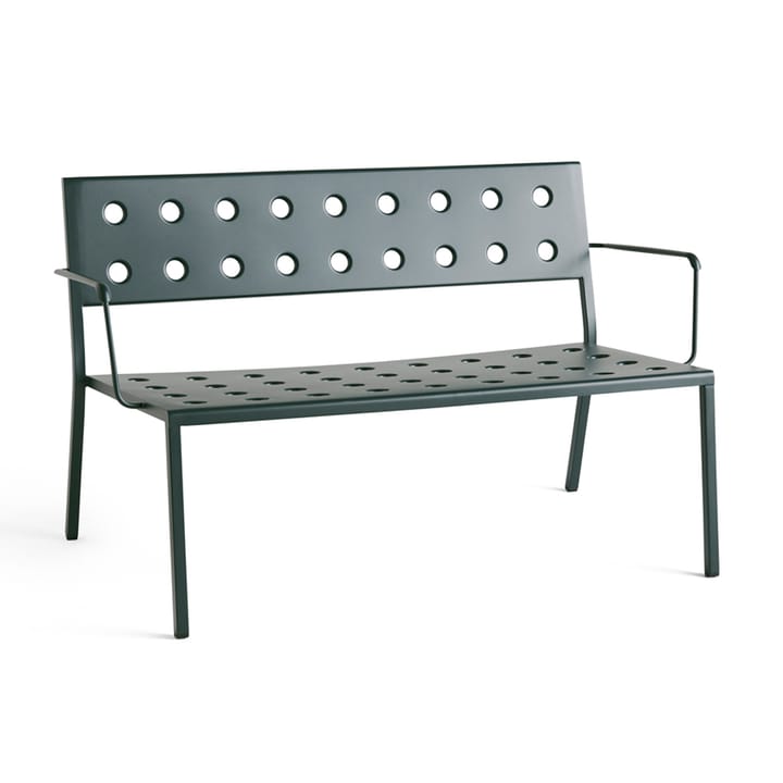 Banc Balcony Lounge avec accoudoirs 121,5x69 cm - Dark forest - HAY