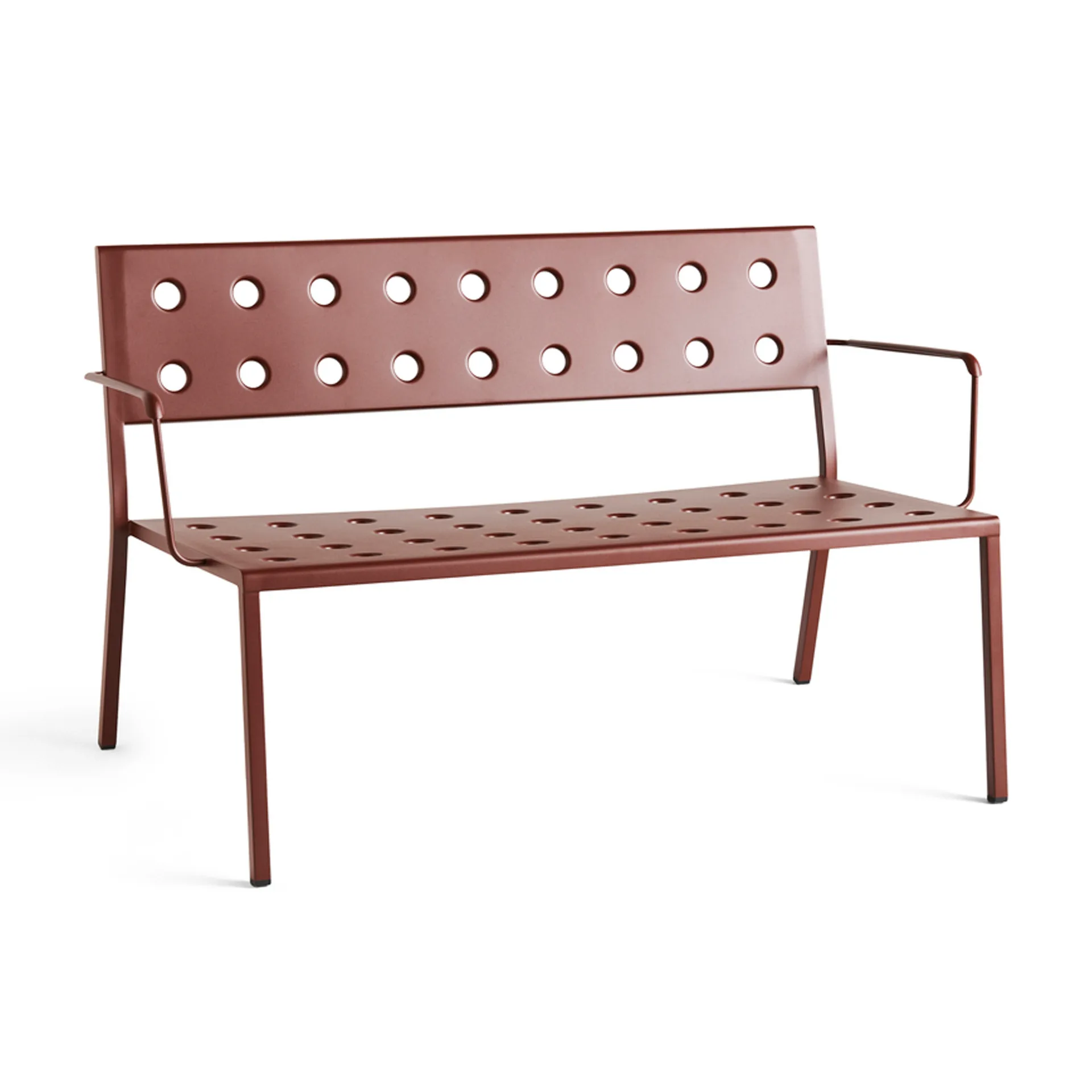 Banc Balcony Lounge avec accoudoirs 121,5x69 cm, Iron red HAY