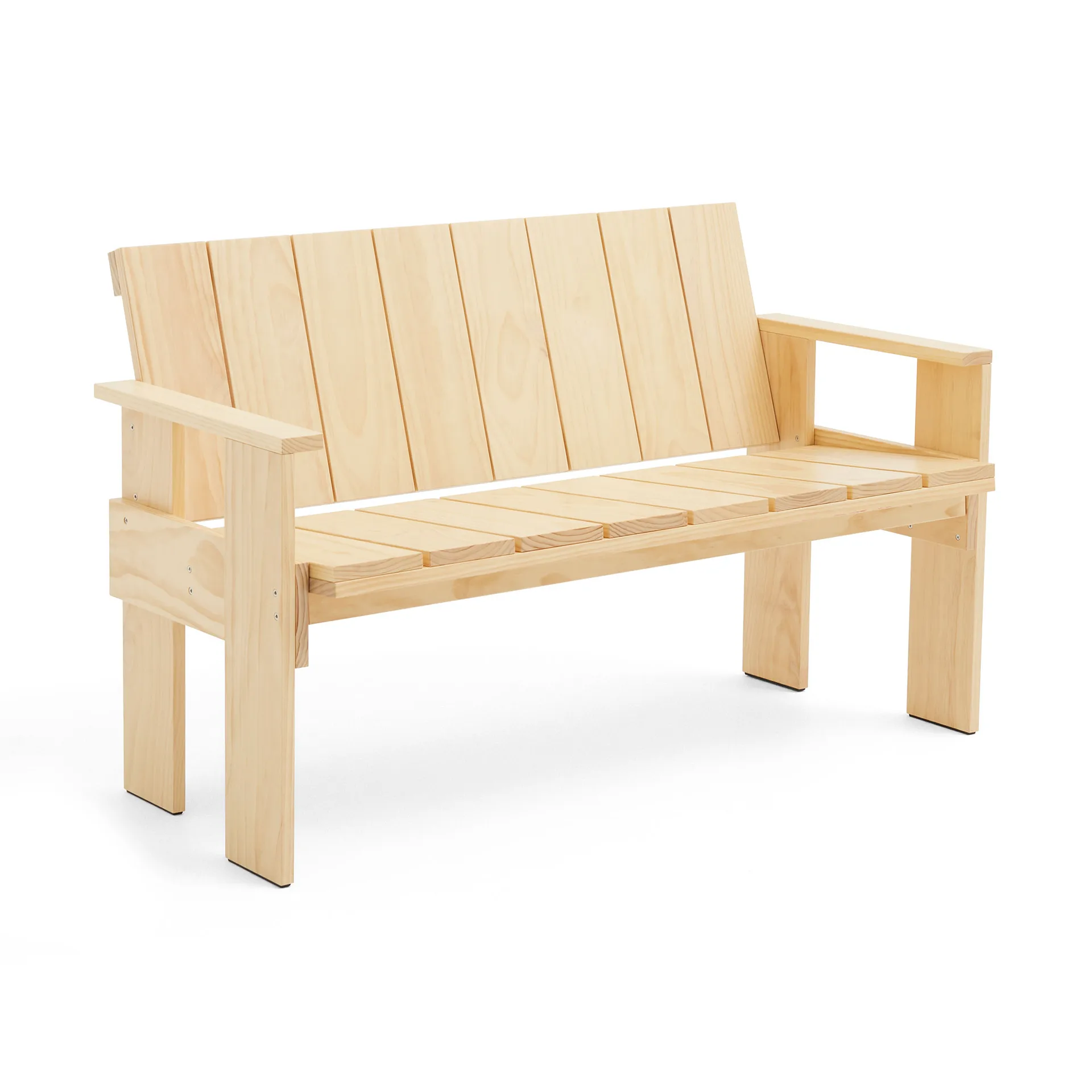 Banc Crate Dining Bench en pin laqué, Transparent HAY