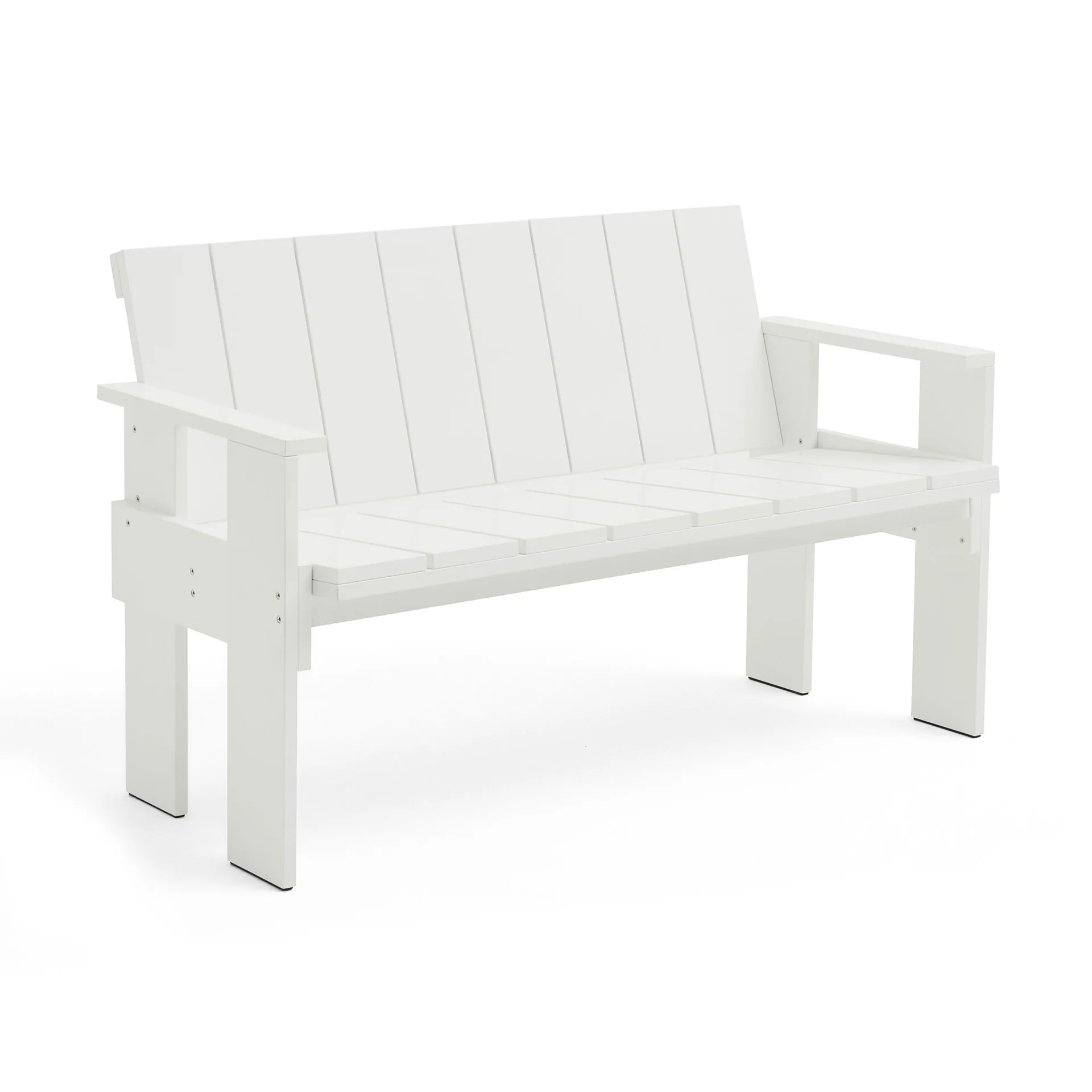 Banc Crate Dining Bench en pin laqué, White HAY