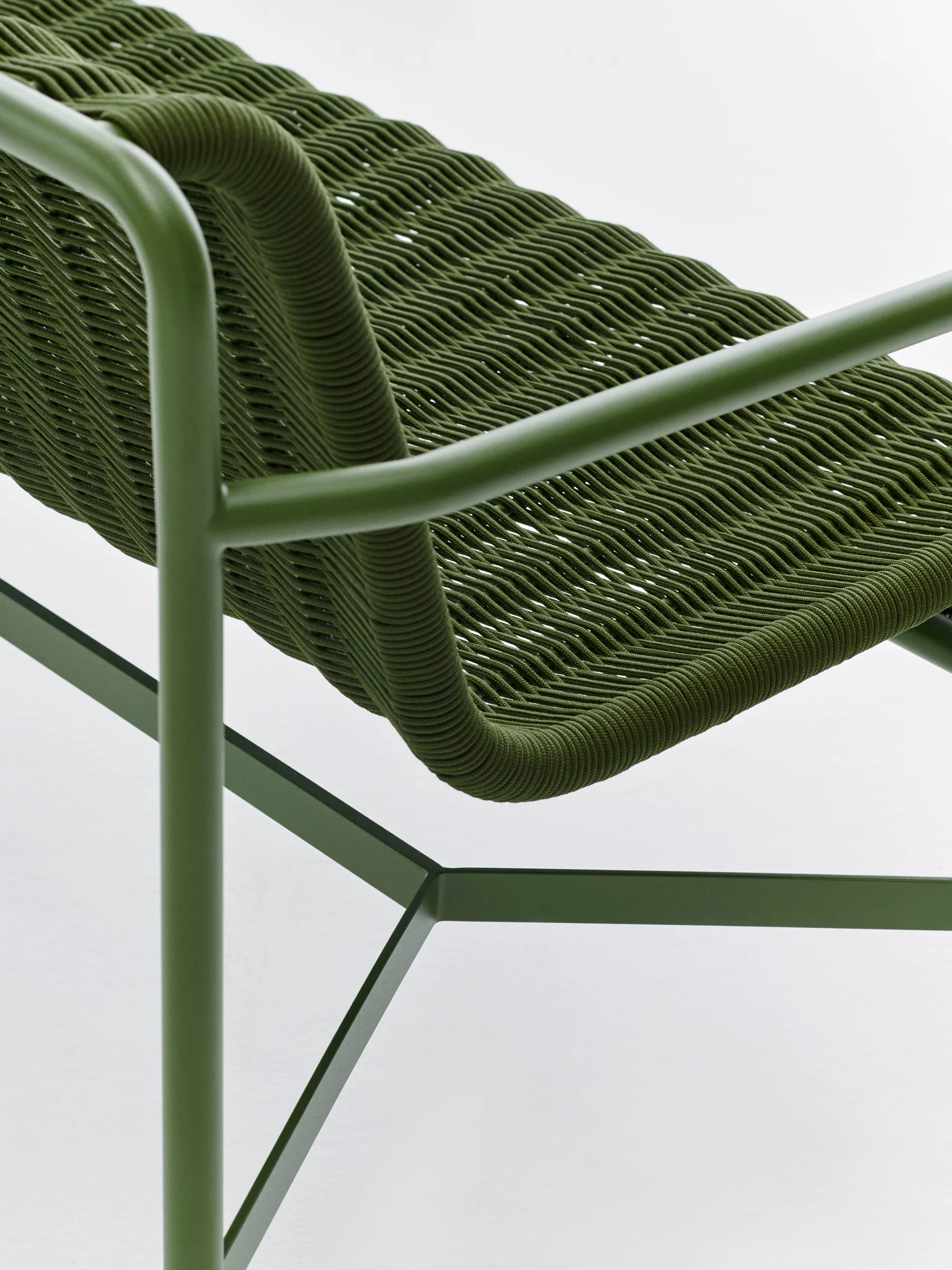 Banc Dining Palissade Cord avec accoudoirs HAY, Olive HAY