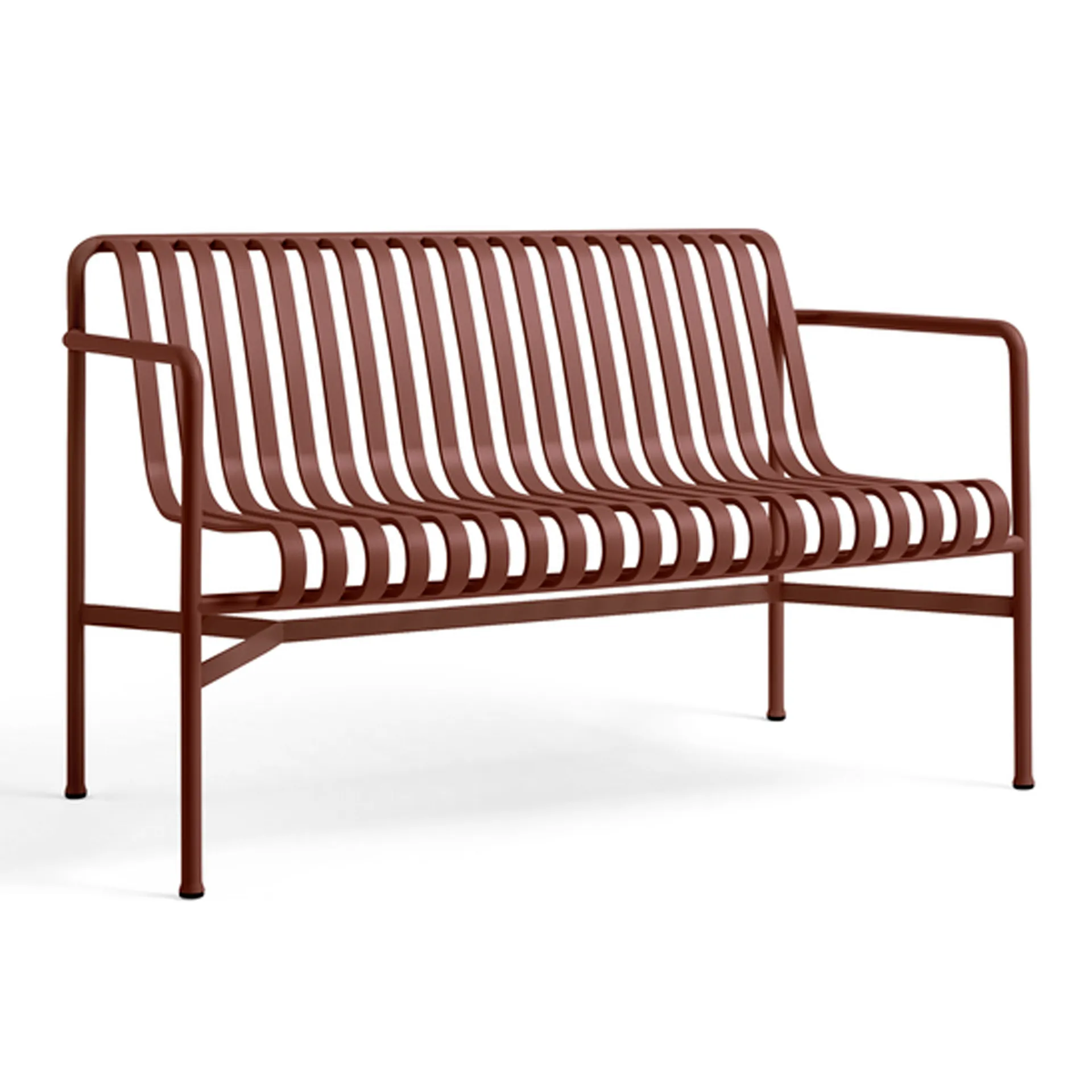 Banc Palissade Dining avec accoudoirs, Iron red HAY