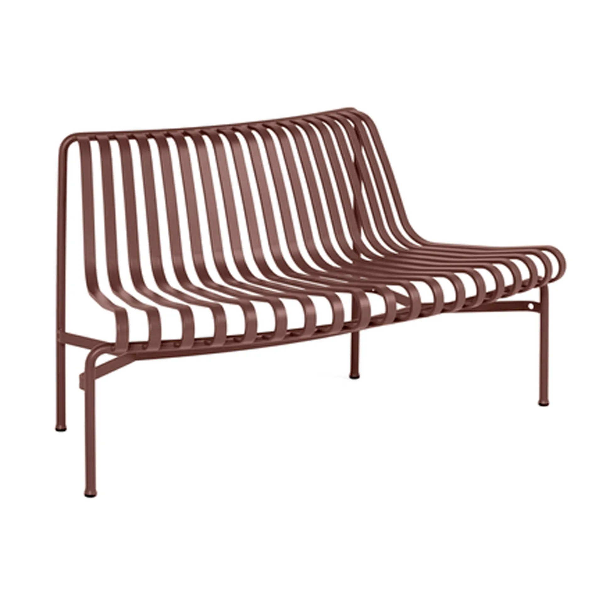 Banc Palissade Dining Park avec dossier courbé, Iron red HAY
