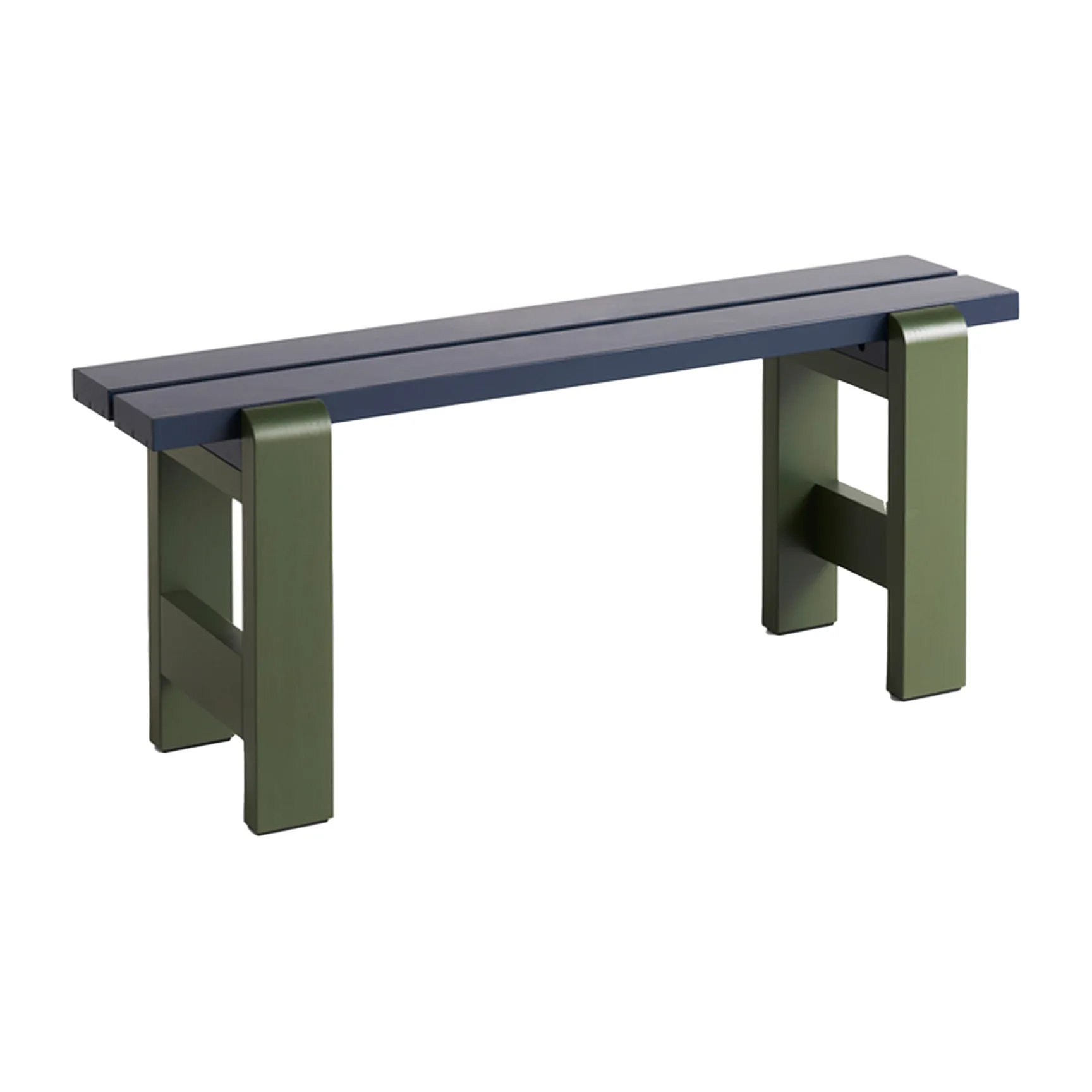 Banc Weekday Duo 111x23 cm pin laqué, Steel blue-olive HAY