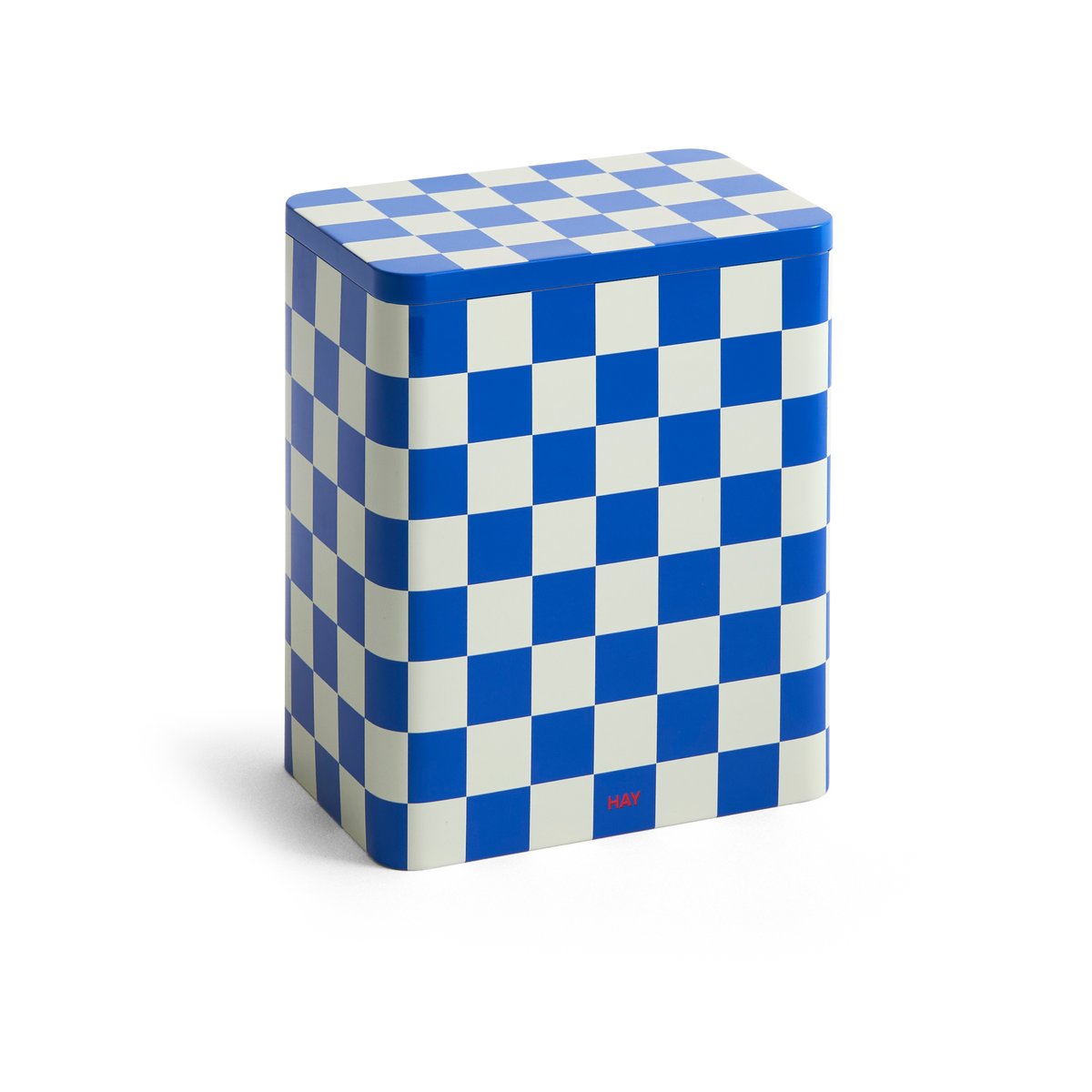 HAY Bocal Tin Container large Blue-off white | Design Scandinave | Boites & bocaux | Bleu