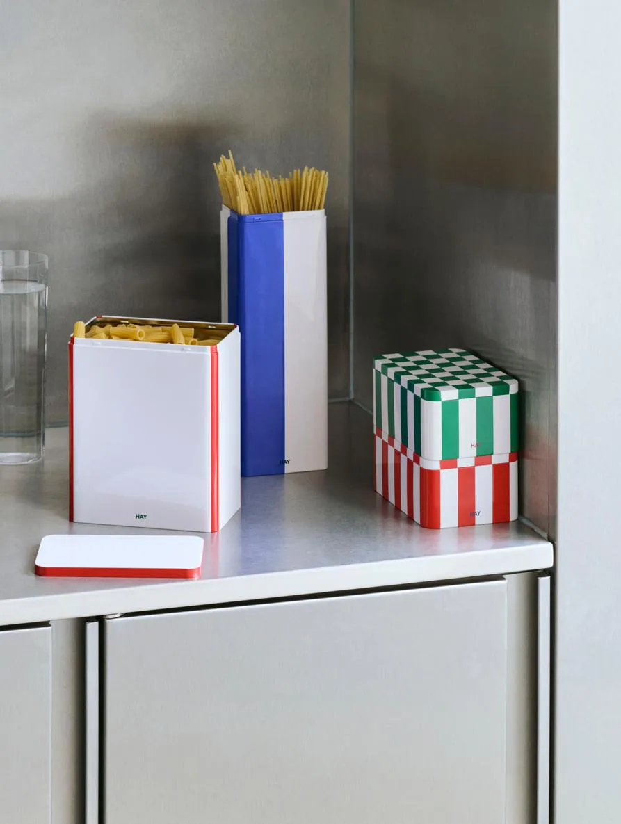 Bocal Tin Container medium, Black-off white HAY