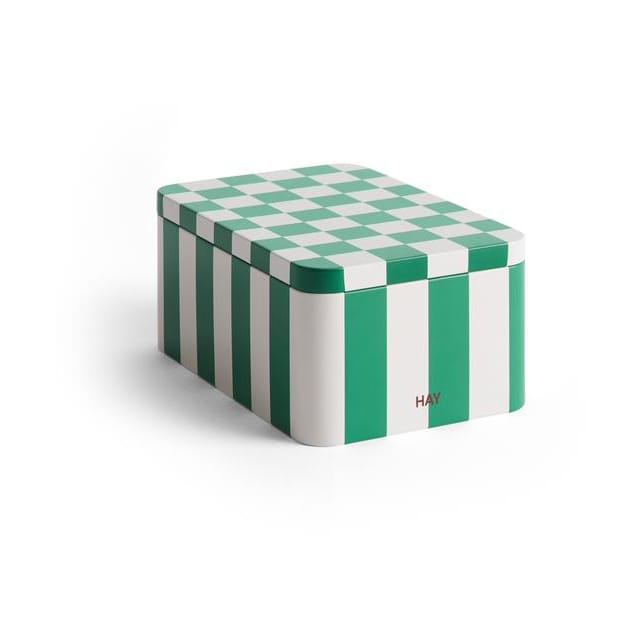 Bocal Tin Container small - Green-off white - HAY