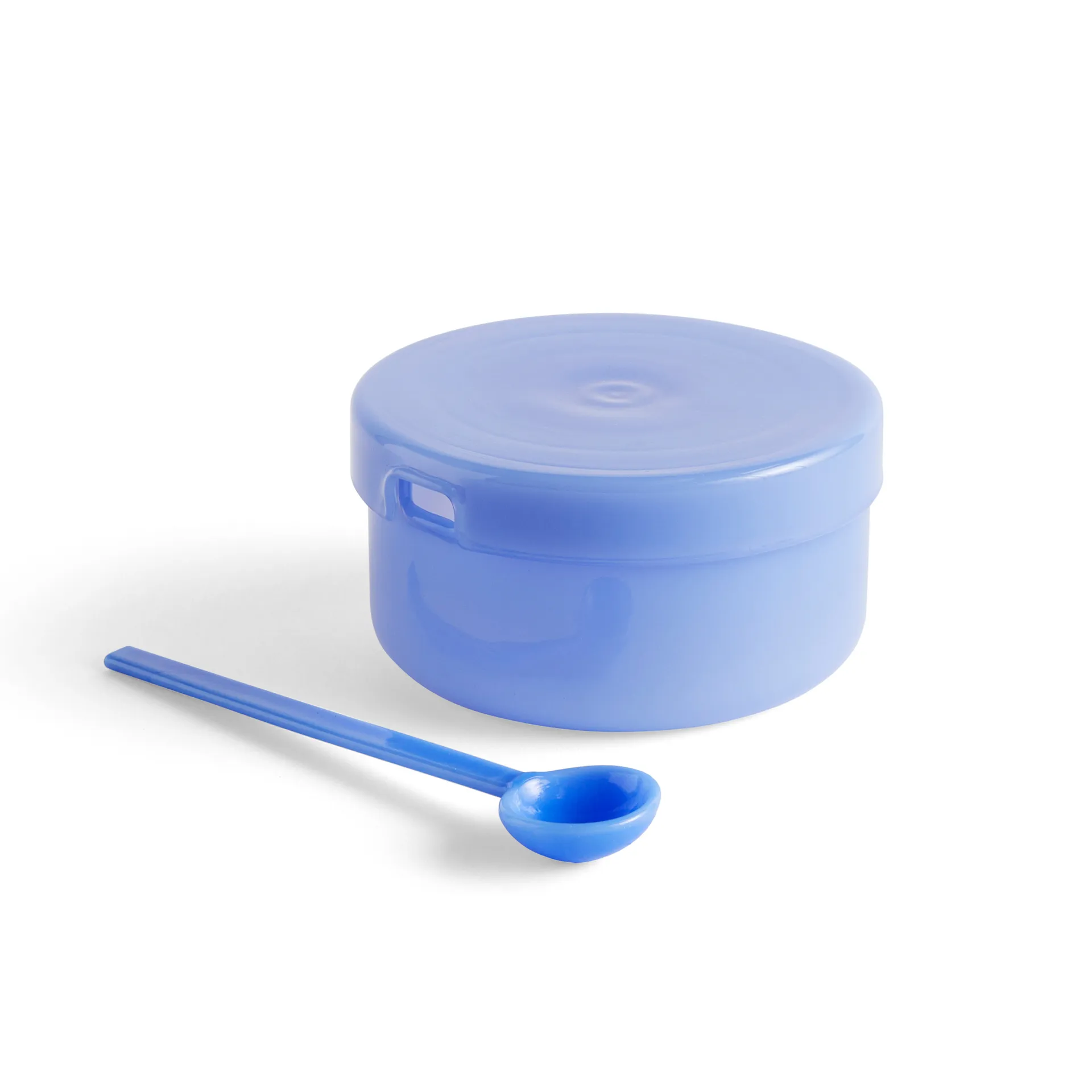 Bol Borosilicate avec couvercle et cuillère, Jade light blue HAY