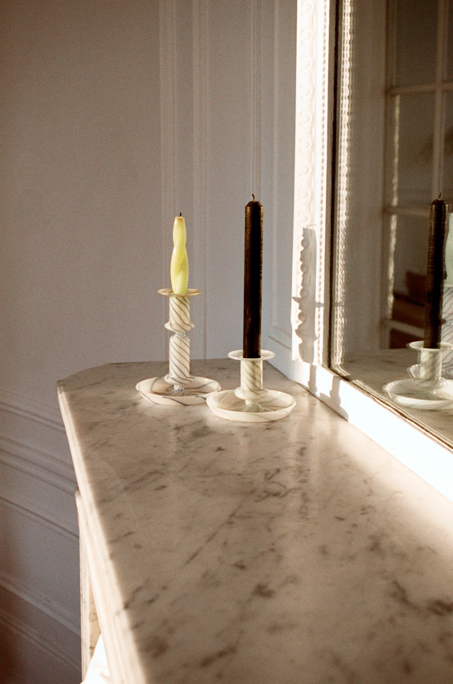 Bougeoir Flare Stripe, Vert-blanc HAY