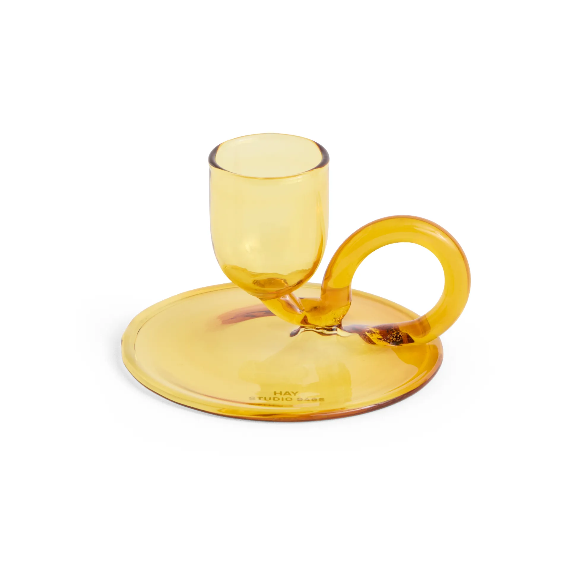 Bougeoir Tiny curved, Yellow HAY