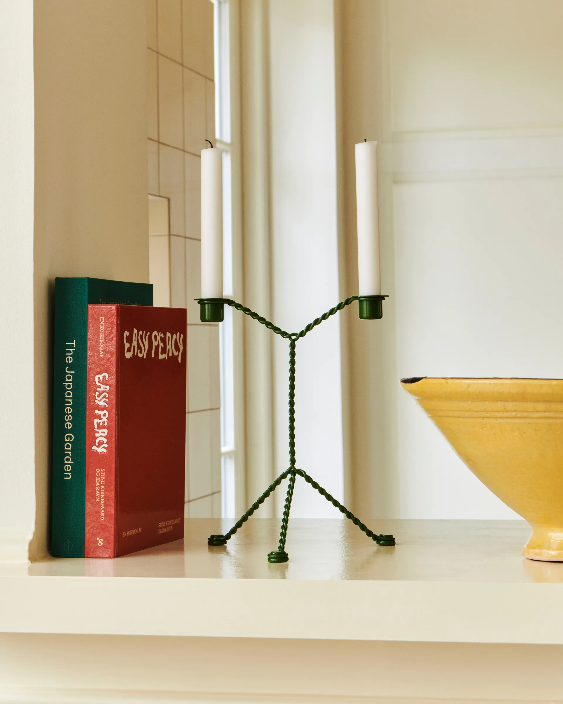 Bougeoir Wire, Green HAY