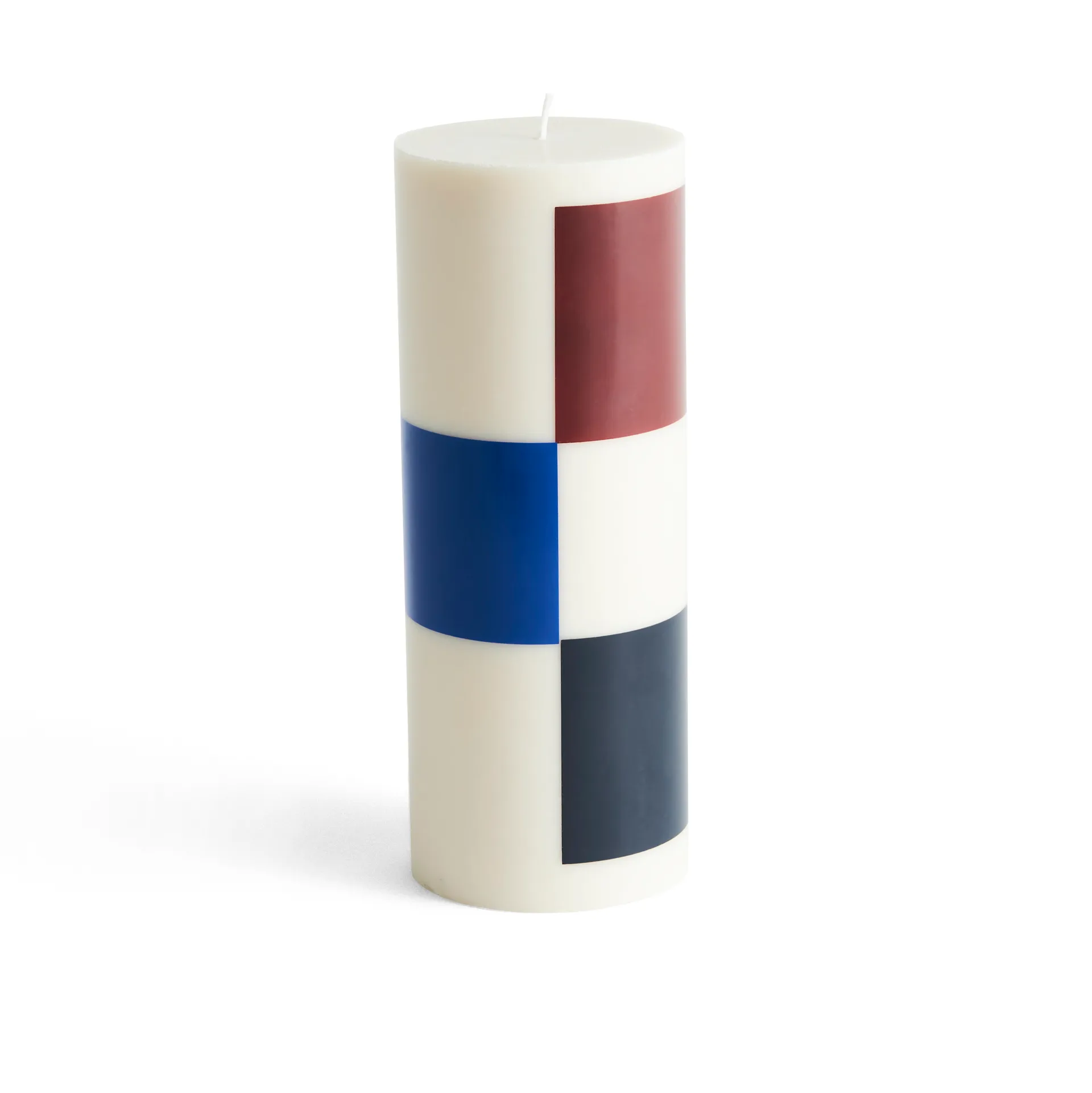 Bougie bloc Column Candle large 25 cm, Off white-black-blue-brown HAY