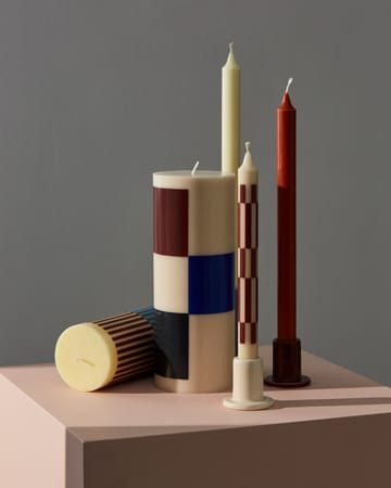 Bougie bloc Column Candle large 25 cm - Off white-black-blue-brown - HAY