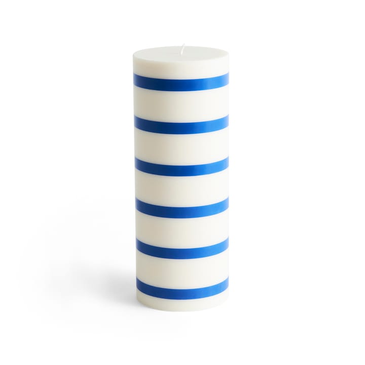 Bougie bloc Column Candle large 25 cm - Off white-blue - HAY