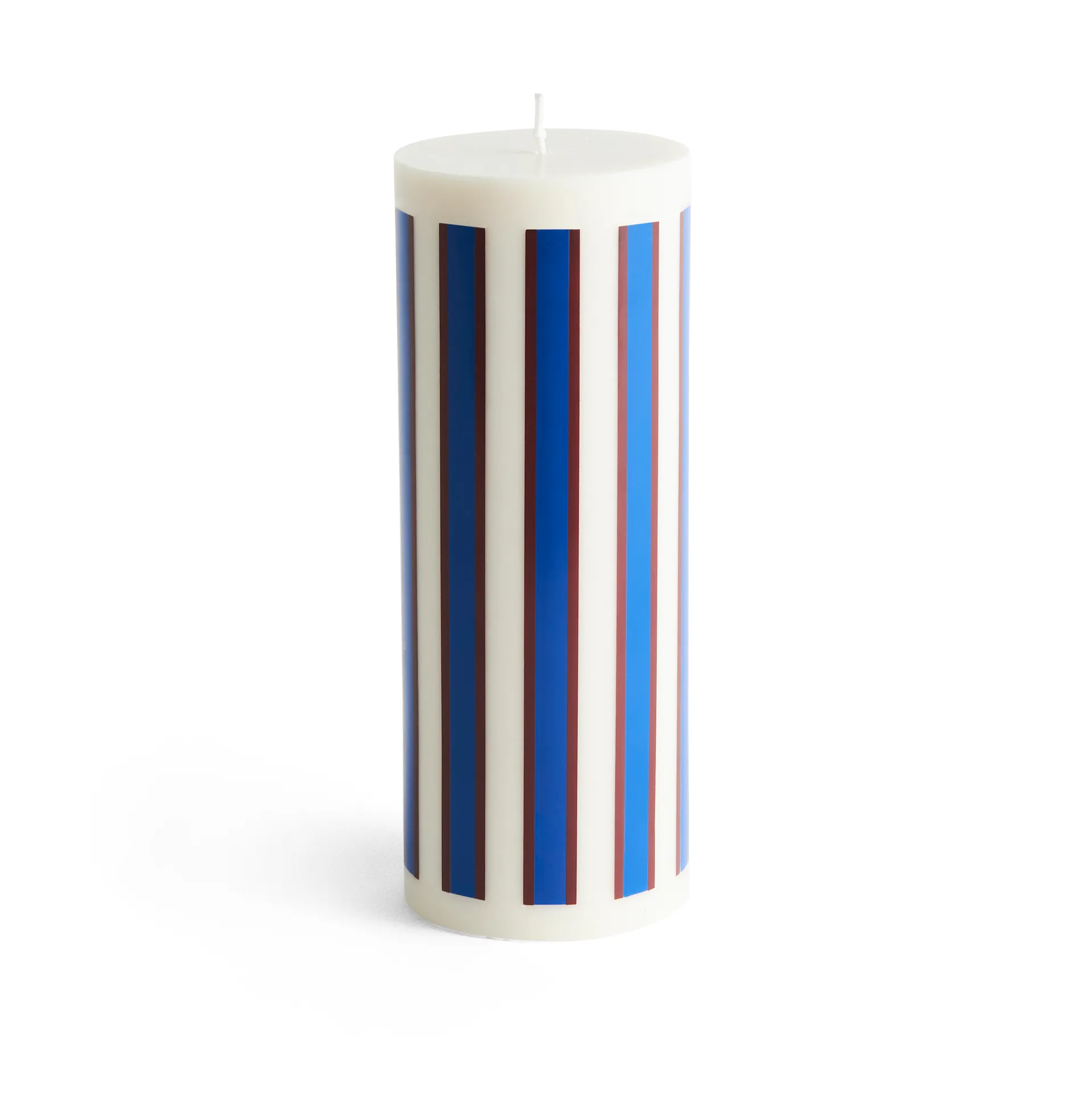 Bougie bloc Column Candle large 25 cm, Off white-brown-blue HAY