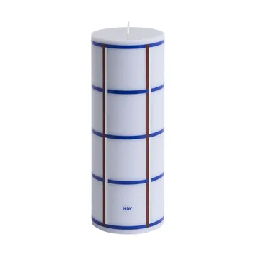 Bougie bloc Column Candle medium 20 cm - Light blue, blue, bordeaux et silver - HAY