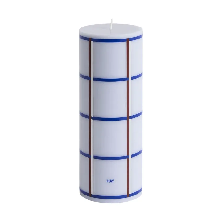 Bougie bloc Column Candle medium 20 cm - Light blue, blue, bordeaux et silver - HAY
