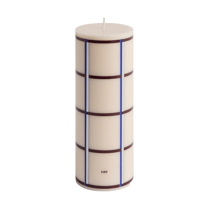 Bougie bloc Column Candle medium 20 cm - Off white-bordeaux-blue-silver - HAY