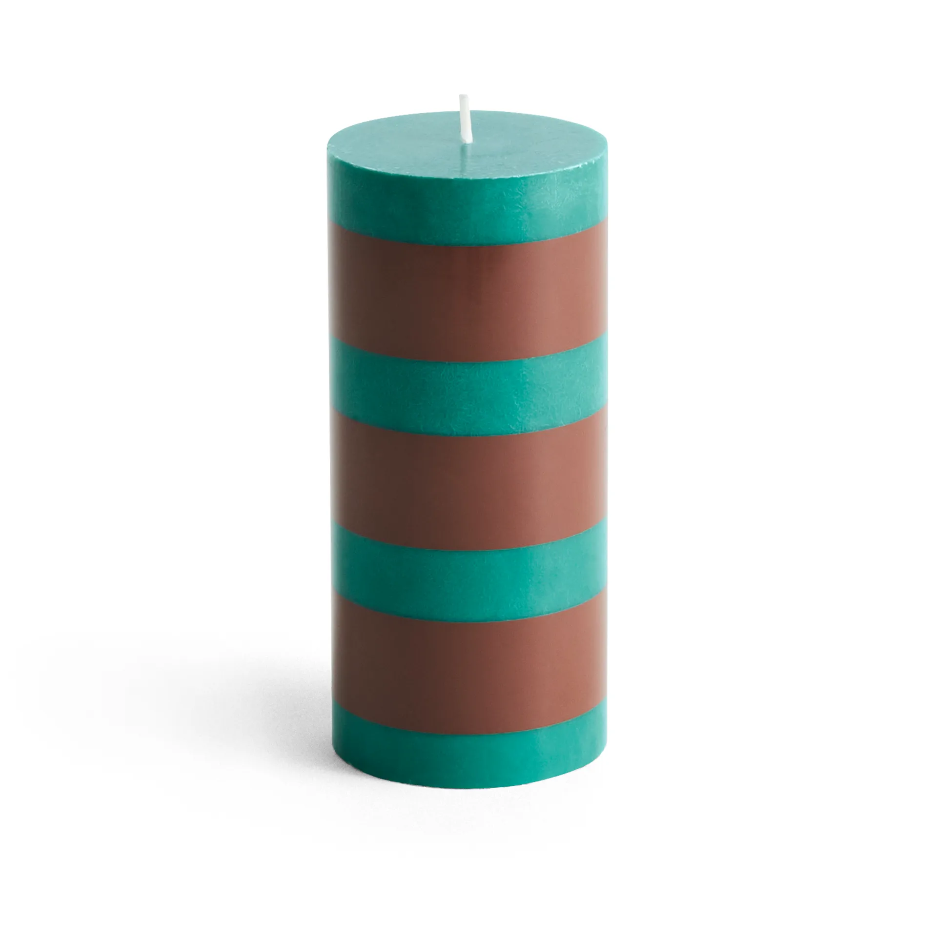 Bougie bloc Column Candle small 15 cm, Green-brown HAY