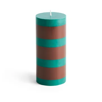 Bougie bloc Column Candle small 15 cm - Green-brown - HAY