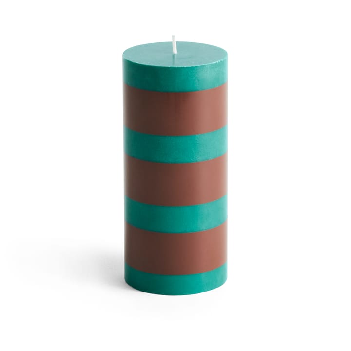 Bougie bloc Column Candle small 15 cm - Green-brown - HAY