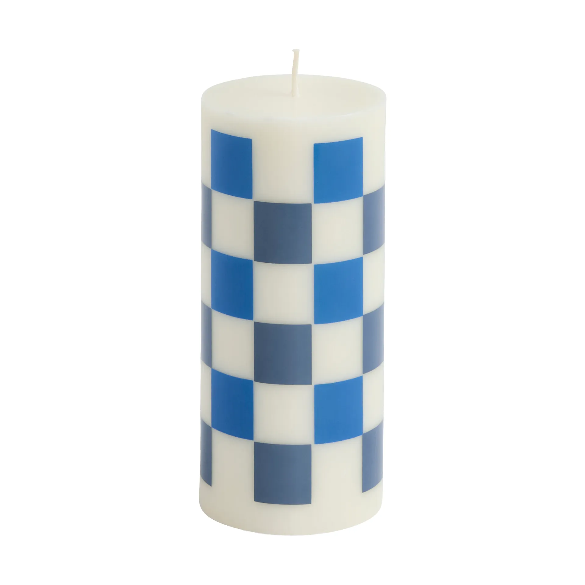 Bougie bloc Column Candle small 15 cm, Off white-blues HAY