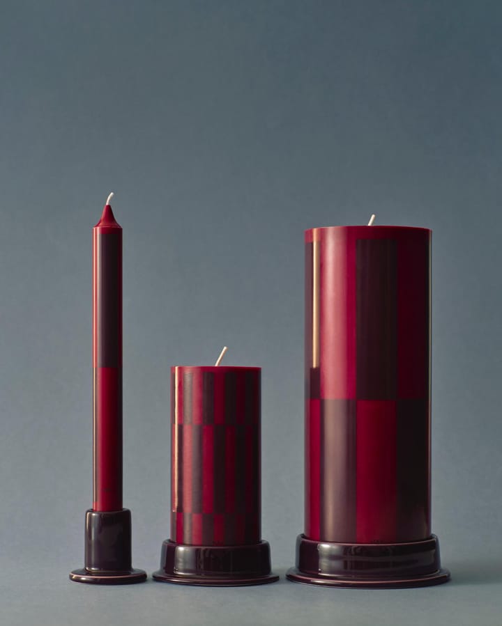 Bougie bloc Column Candle small 15 cm, Wine-bordeaux HAY