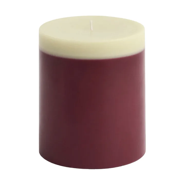 Bougie bloc Silo Candle - Bordeaux-lime white Ø9,5x11 cm - HAY