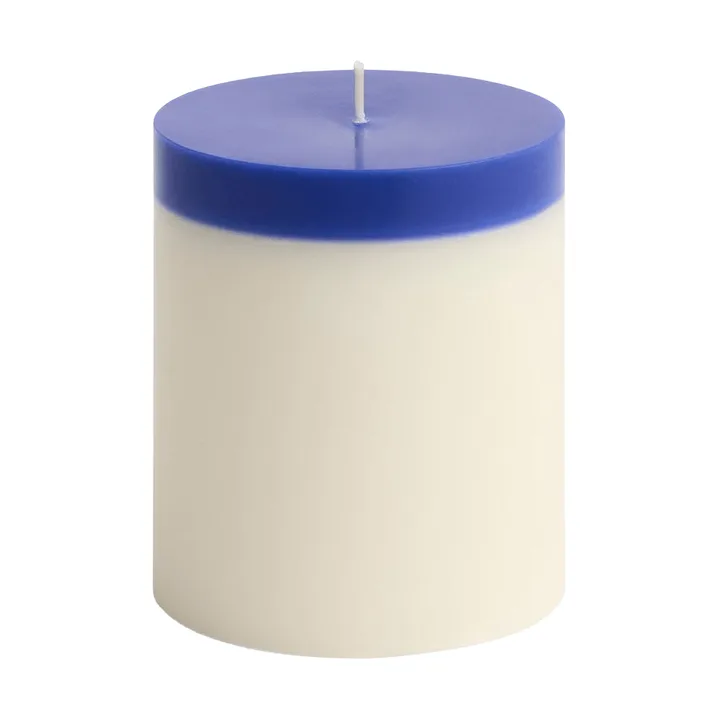 Bougie bloc Silo Candle - Ivory-royal blue Ø9,5x11 cm - HAY