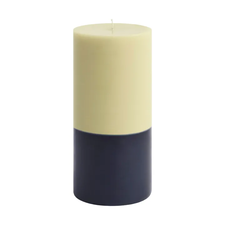 Bougie bloc Silo Candle - Lime white-midnight blue Ø9,5x20 cm - HAY