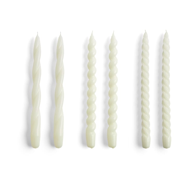 Bougie Candle Long Twist/Spiral mix lot de 6 - Off-white - HAY
