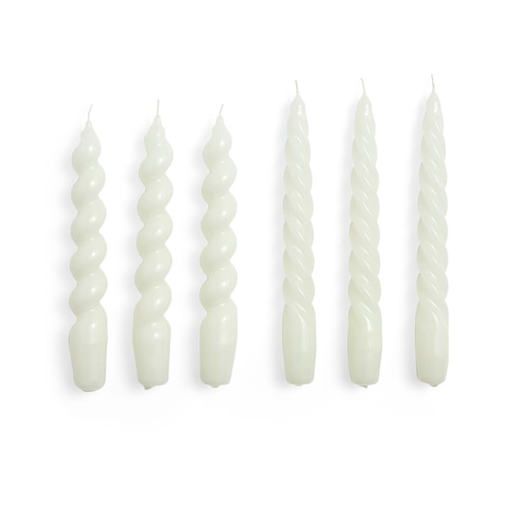 Bougie Candle Small Twist/Spiral mix lot de 6 - Off-white - HAY
